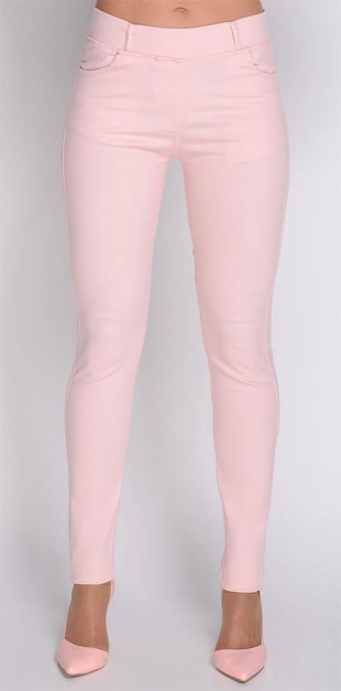 Růžové strečové legíny - dokonalá imitace kalhot