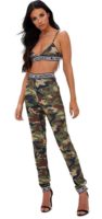 Khaki maskáčové joggers kalhoty