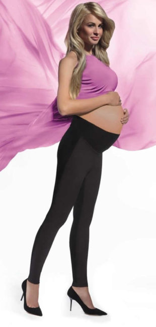 Těhotenské legíny Ami s dlouhými nohavicemi a zdvojeným elastickým pasem