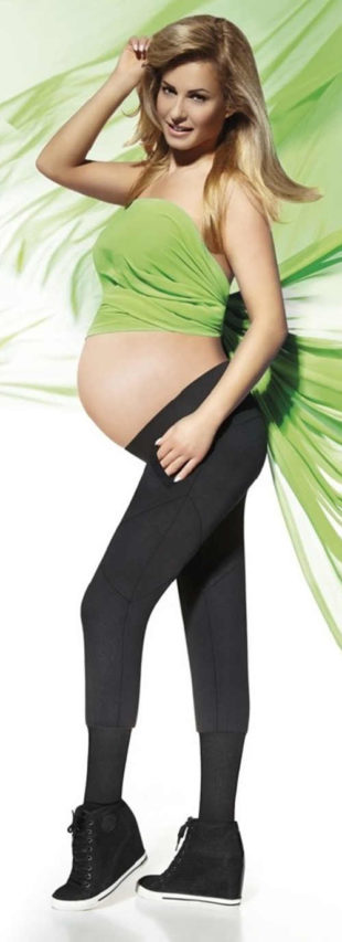 Těhotenské legíny s vysokými elastickými manžetami
