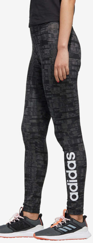 Černo-šedé dlouhé dámské vzorované legíny Adidas