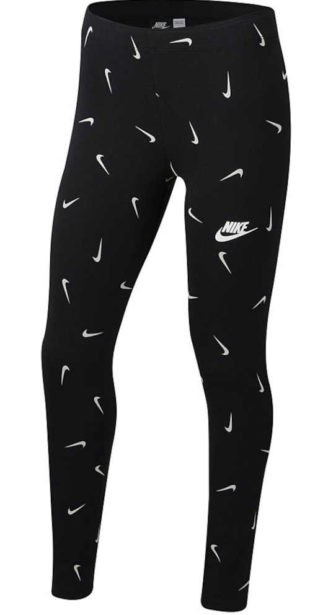 Dívčí stylové legíny Nike v černo-bílé barevné kombinaci