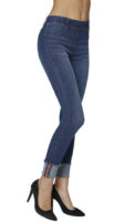 Trendy dámské džegíny s ohrnutým spodním lemem nohavic