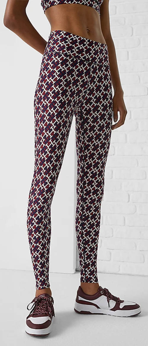 Dámské legíny Tommy Hilfiger s vysokým pasem a geometrickým vzorem