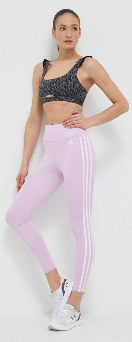 Růžové dámské fitness legíny Adidas