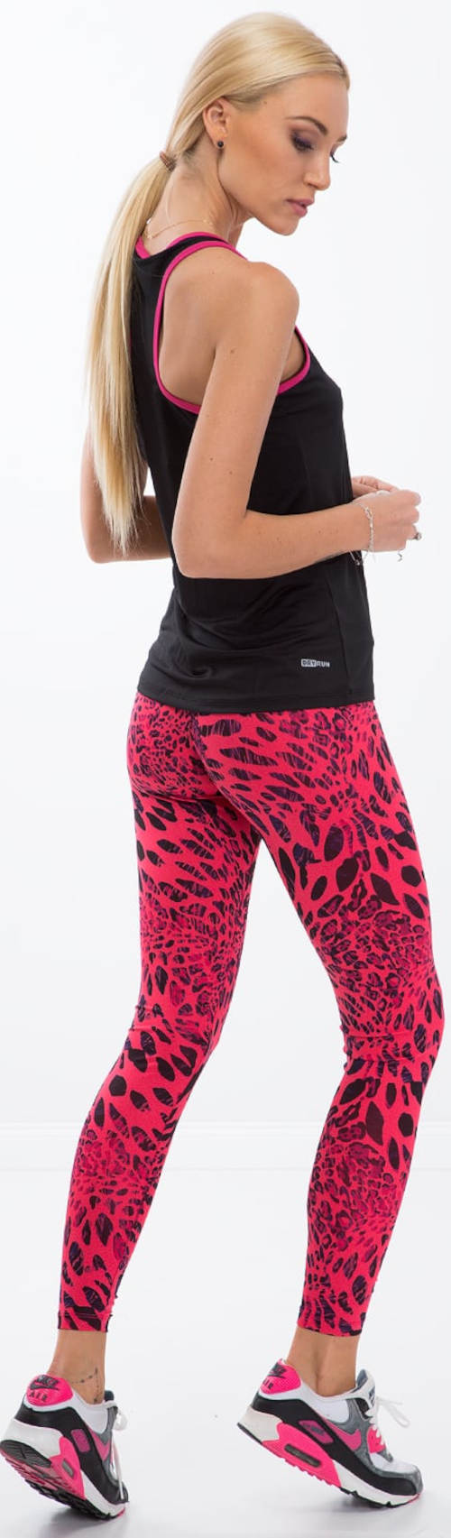 Barevné dámské legíny na běhání leopard