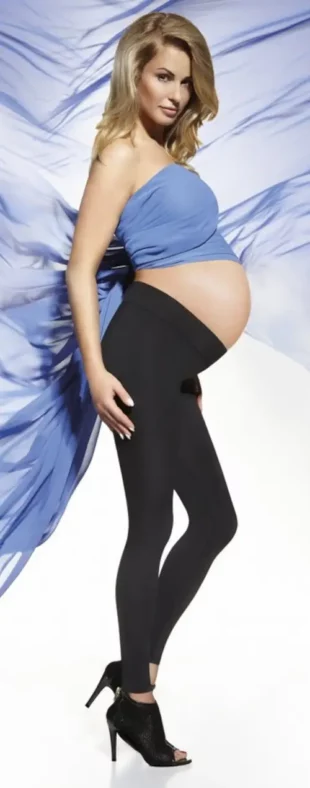 Levné těhotenské legíny klasického střihu Bas Bleu Suzy v černé barvě